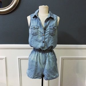 Blue Tencel Denim Romper